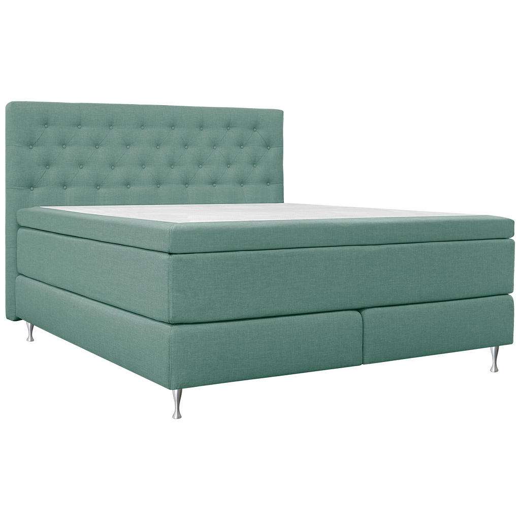 BOXSPRINGBETT Webstoff 180/200 cm INKL. Matratze, gepolstertes Kopfteil, Topper