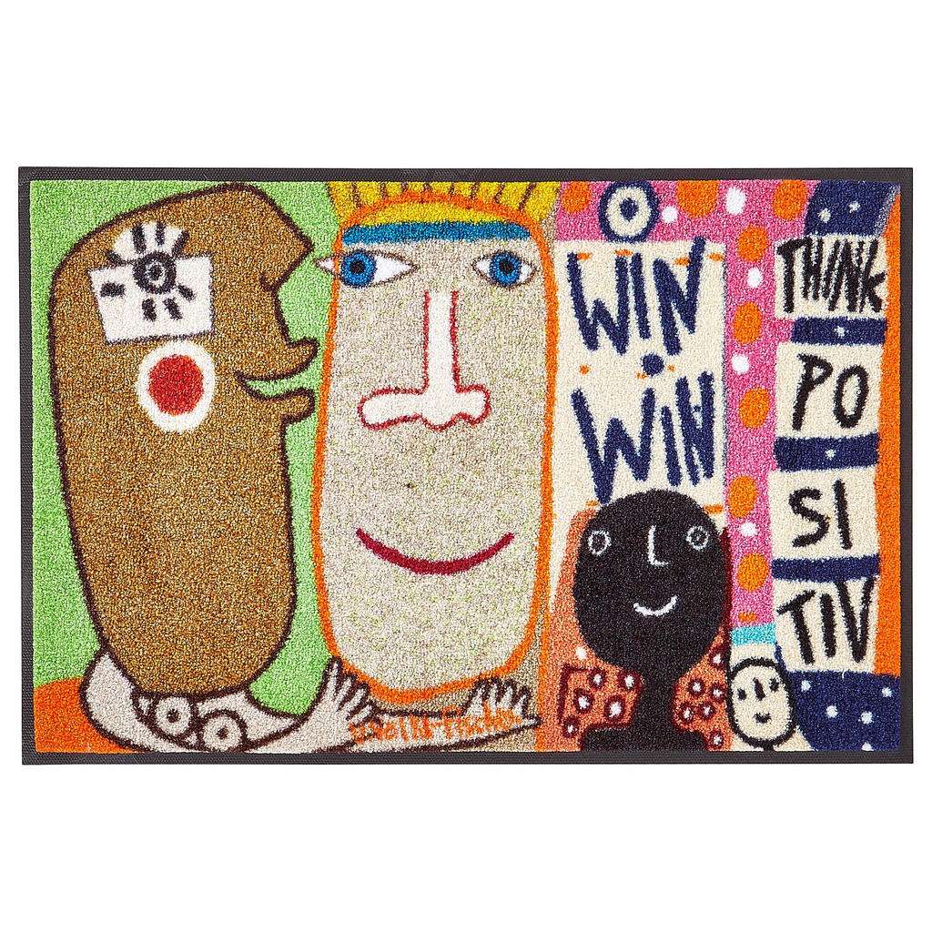 FUßMATTE 60/180 cm Abstraktes Multicolor, Beige