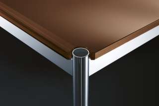 USM Haller - Haller Tisch 150 x 75 cm - hochglänzendes Glas braun - indoor