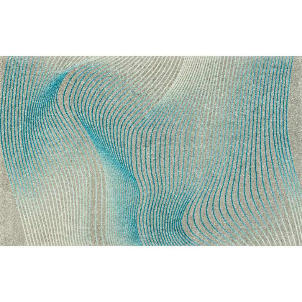 FUßMATTE 110/175 cm Graphik Grau, Türkis