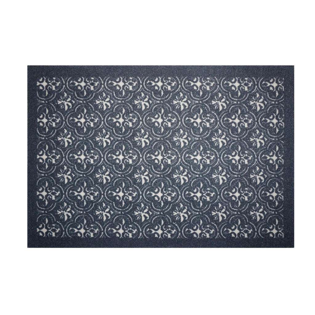 FUßMATTE 80/120 cm Ranken Schwarz