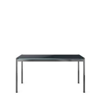 USM Haller - Haller Tisch 150 x 75 cm - hochglänzendes Glas RAL7016 anthrazitgrau - indoor
