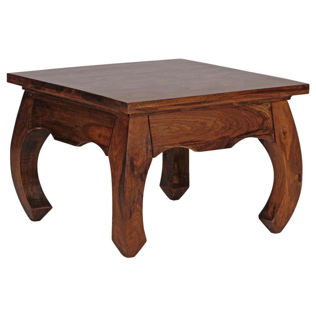 COUCHTISCH Sheesham massiv quadratisch Sheeshamfarben