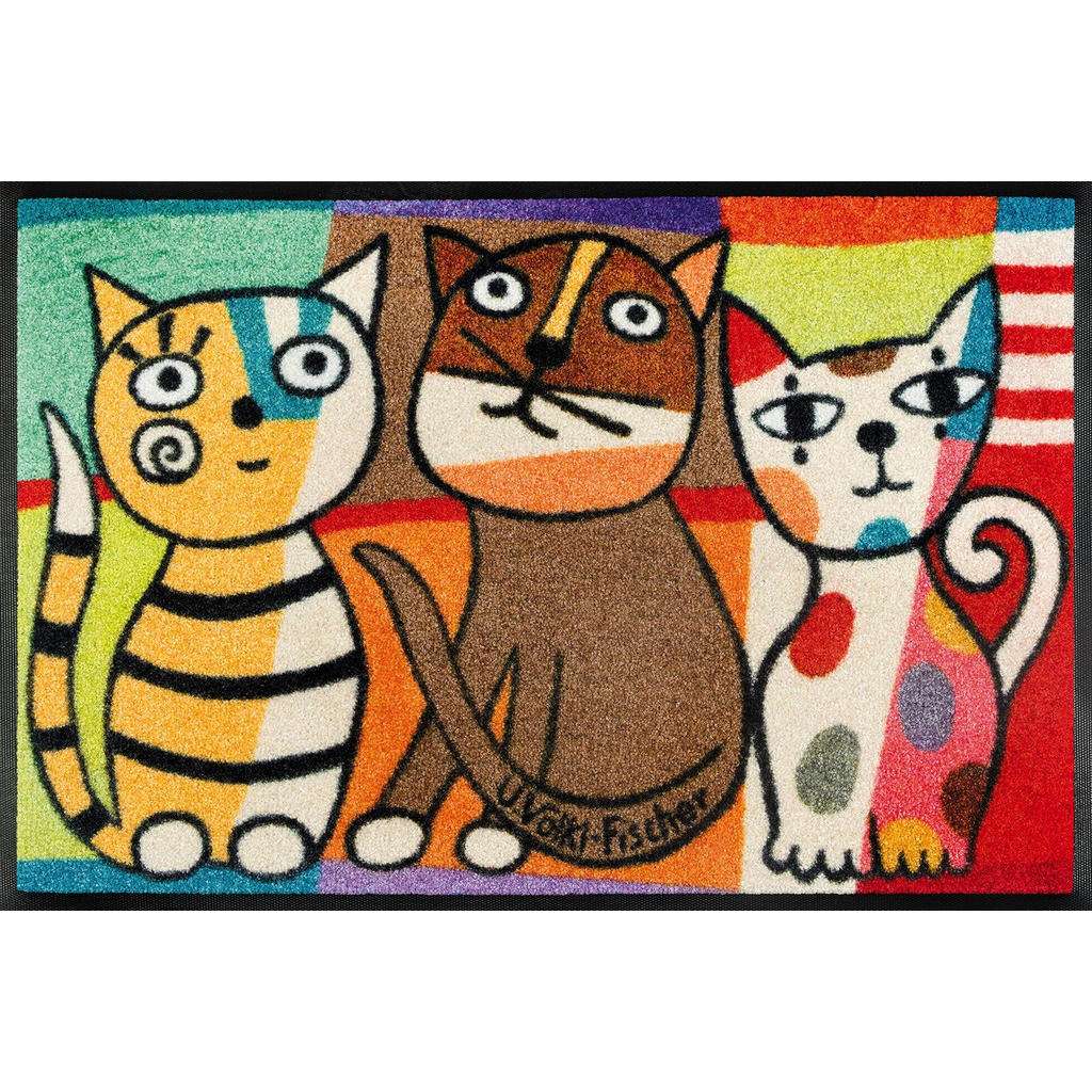 FUßMATTE 50/75 cm Katze Multicolor