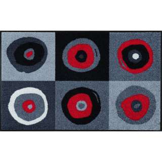FUßMATTE 75/120 cm Graphik Grau, Rot, Schwarz