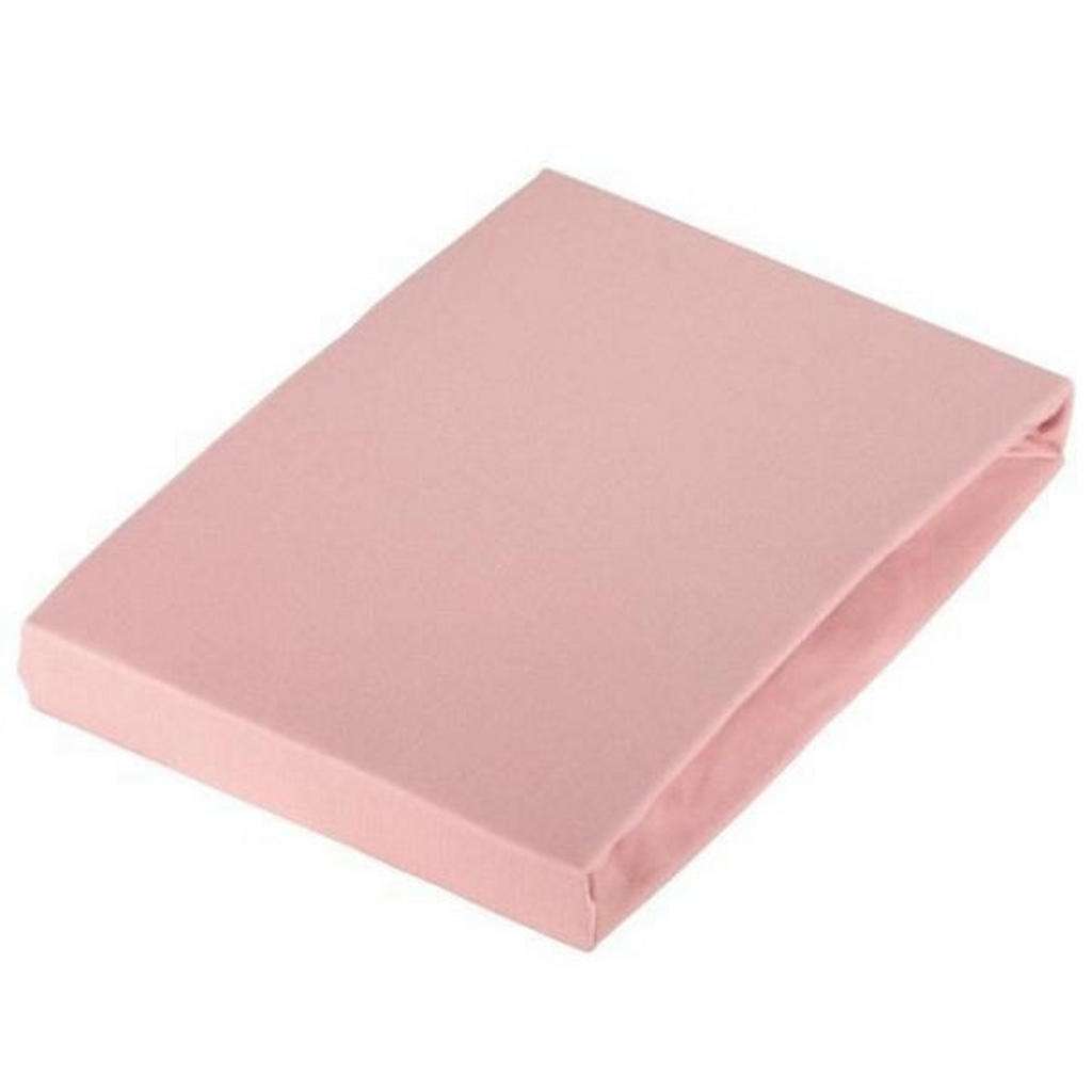 SPANNBETTTUCH Jersey Rosa bügelleicht, für Wasserbetten geeignet
