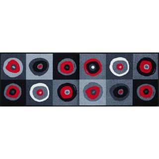 FUßMATTE 60/180 cm Graphik Grau, Rot, Schwarz