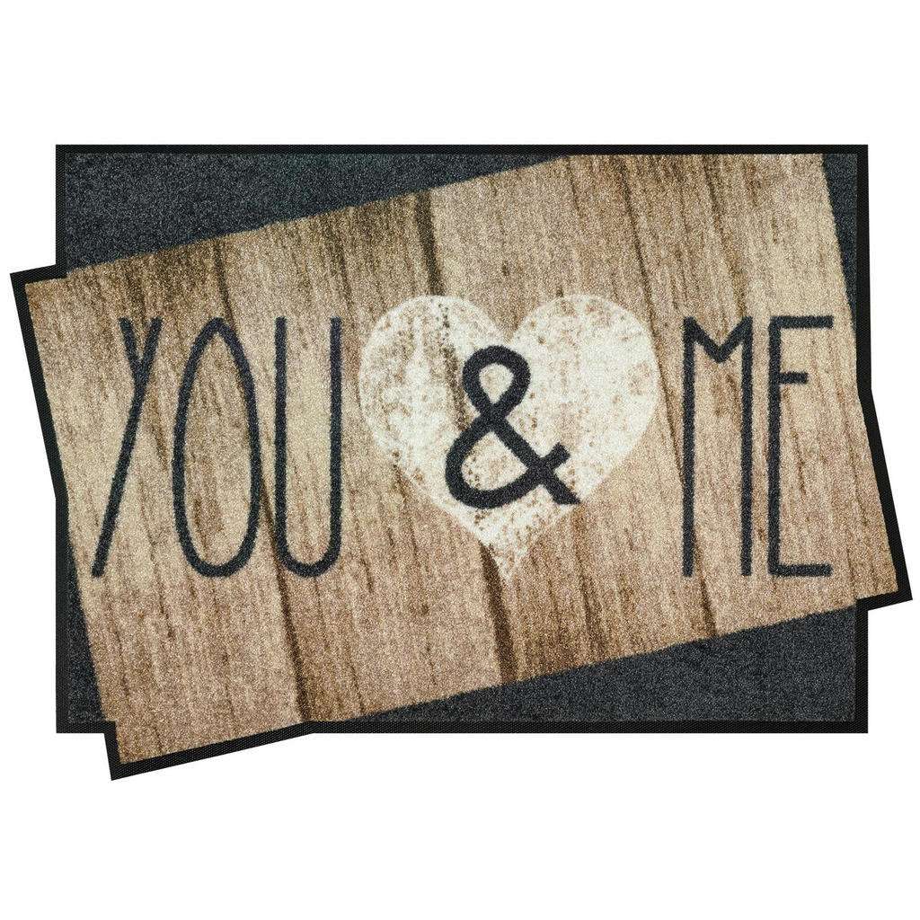 FUßMATTE 60/85 cm Holz Braun