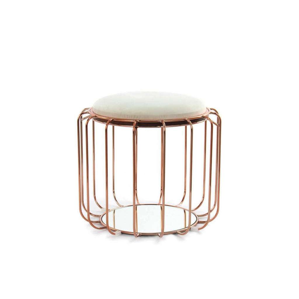 Beistelltisch 2 in 1 Kupferfarben, Beige