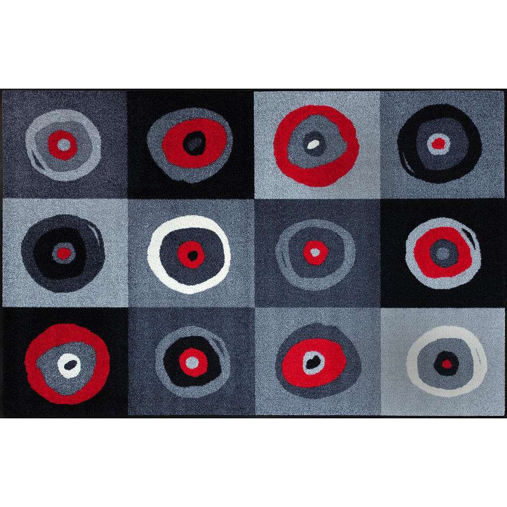 FUßMATTE 115/175 cm Graphik Grau, Rot, Schwarz
