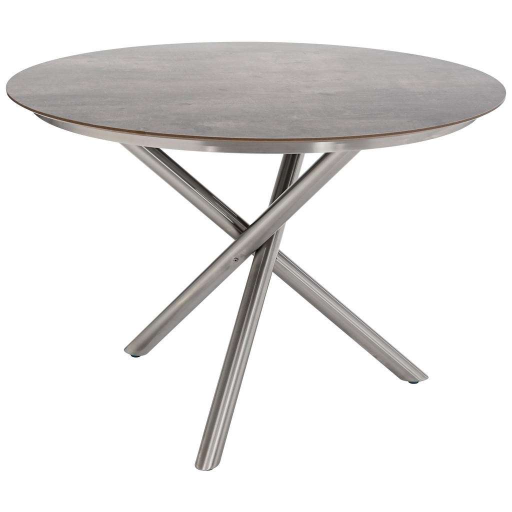 GARTENTISCH Metall Edelstahlfarben