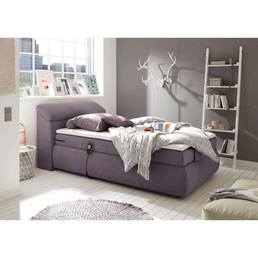 BOXSPRINGBETT Webstoff 120/200 cm INKL. Matratze, Topper, motorische Verstellbarkeit, Fernbedienung