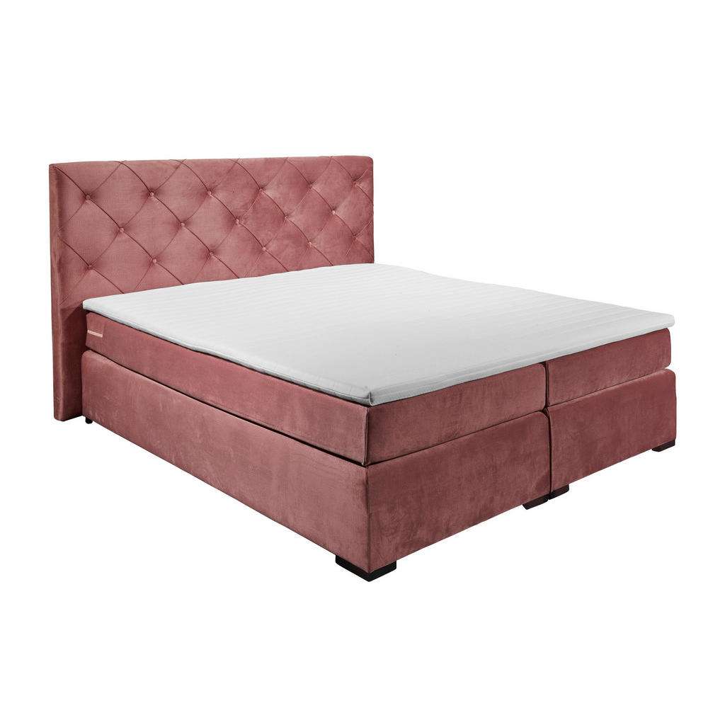 BOXSPRINGBETT Velours, Mikrofaser 160/200 cm INKL. Bettkasten, Topper