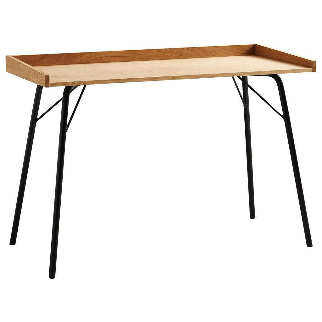 SCHREIBTISCH Eiche furniert, massiv Eichefarben