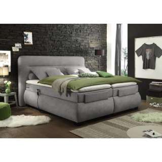 BOXSPRINGBETT Velours, Mikrofaser 180/200 cm INKL. Matratze, Topper, motorische Verstellbarkeit, Fernbedienung
