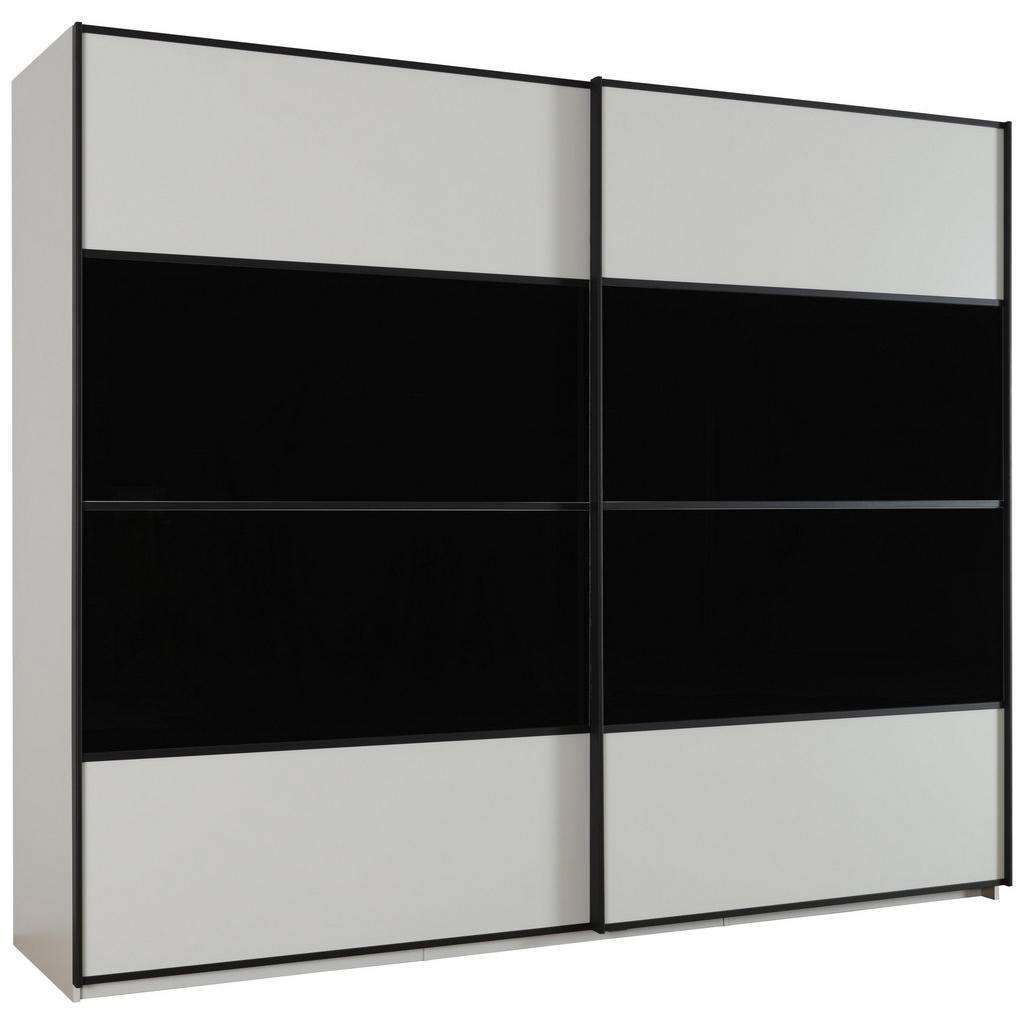 SCHWEBETÜRENSCHRANK 2-türig Schwarz, Weiß