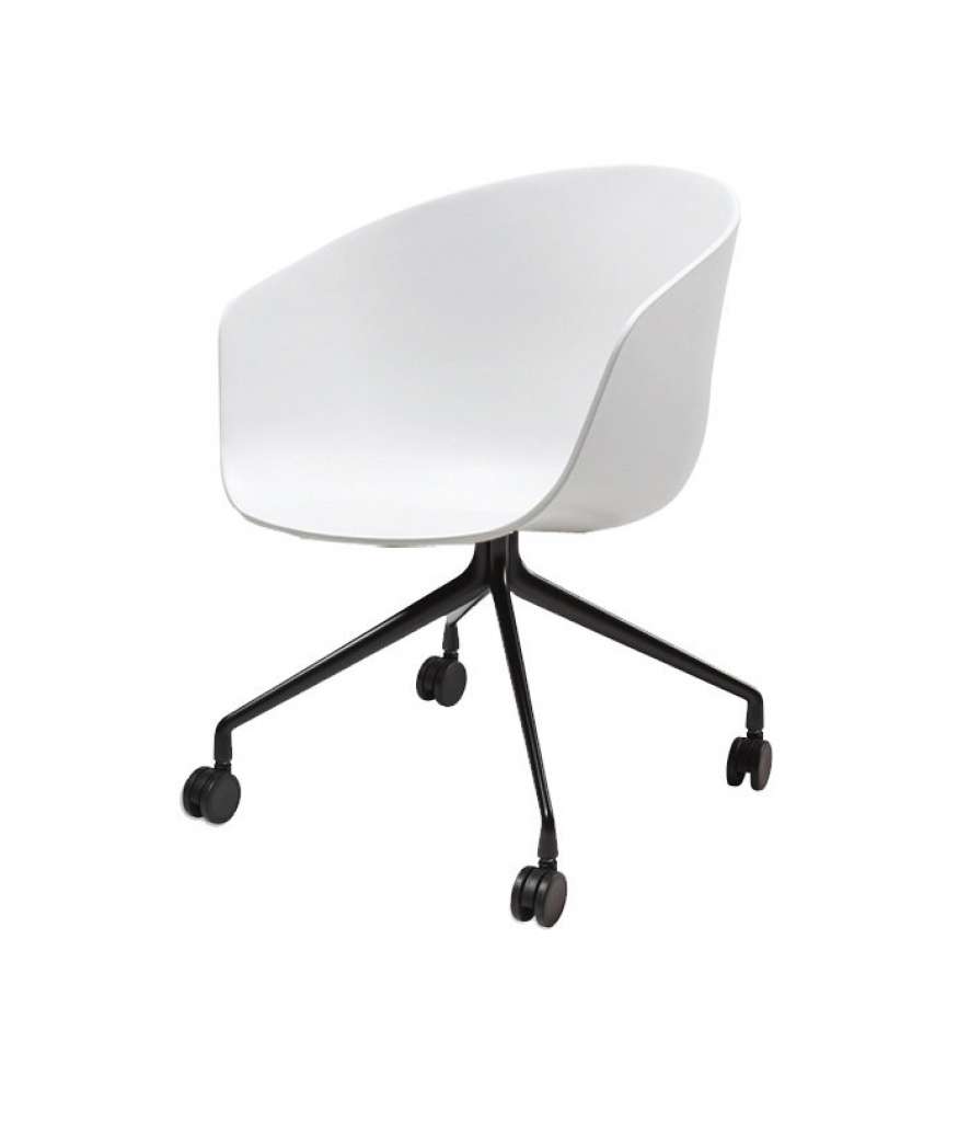 HAY - About A Chair AAC 24 - weiß - pulverbeschichtet schwarz - indoor