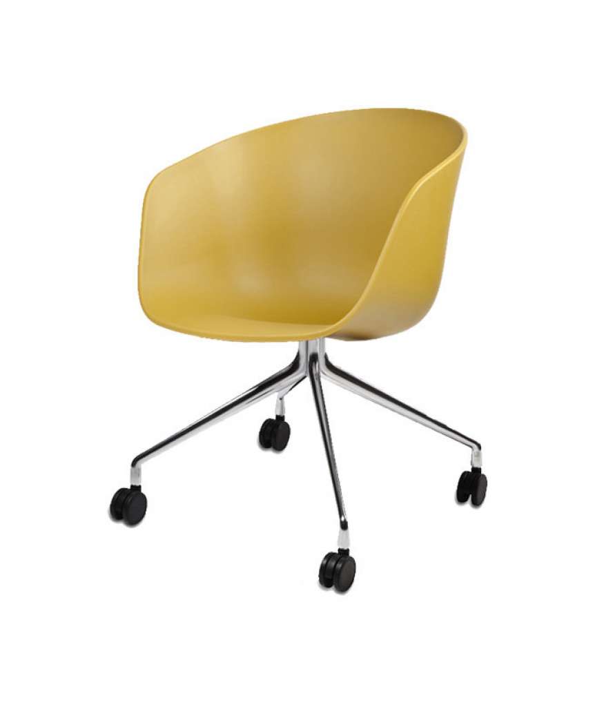 HAY - About A Chair AAC 24 - senfgelb - alu poliert - indoor