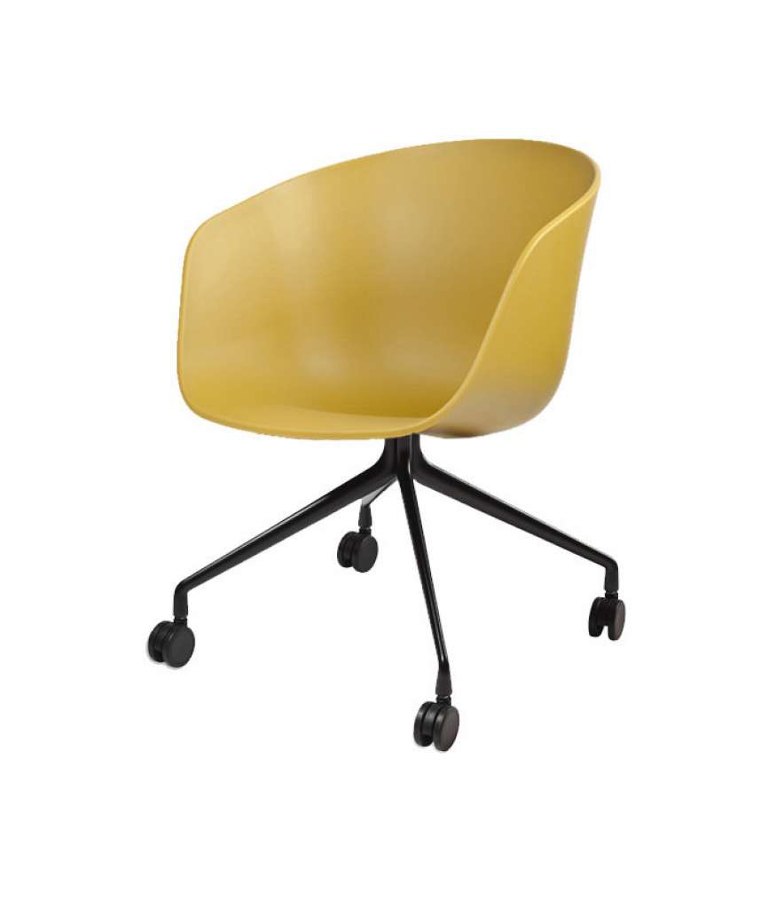 HAY - About A Chair AAC 24 - senfgelb - pulverbeschichtet schwarz - indoor