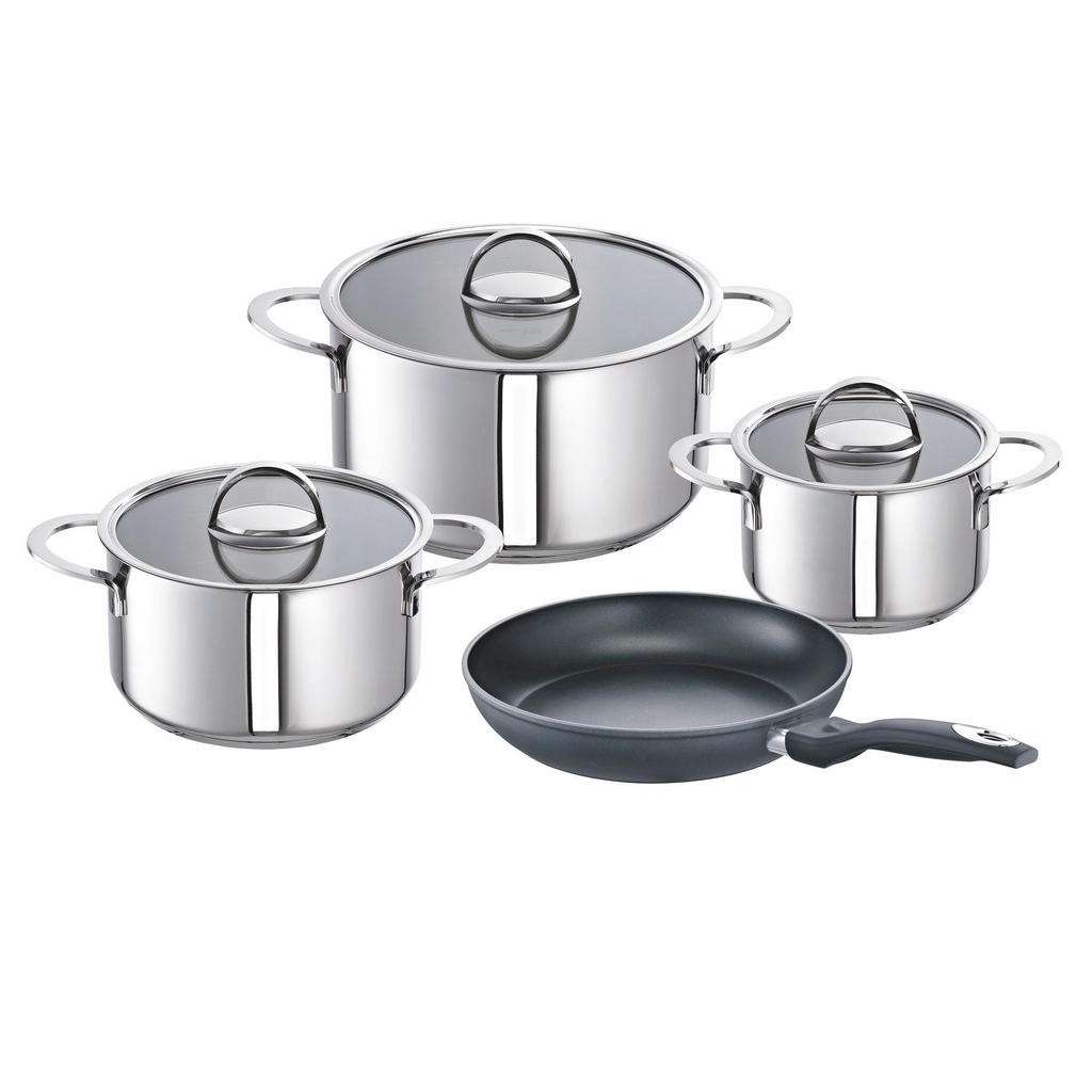 KOCHTOPFSET Aluminium, Edelstahl 4-teilig