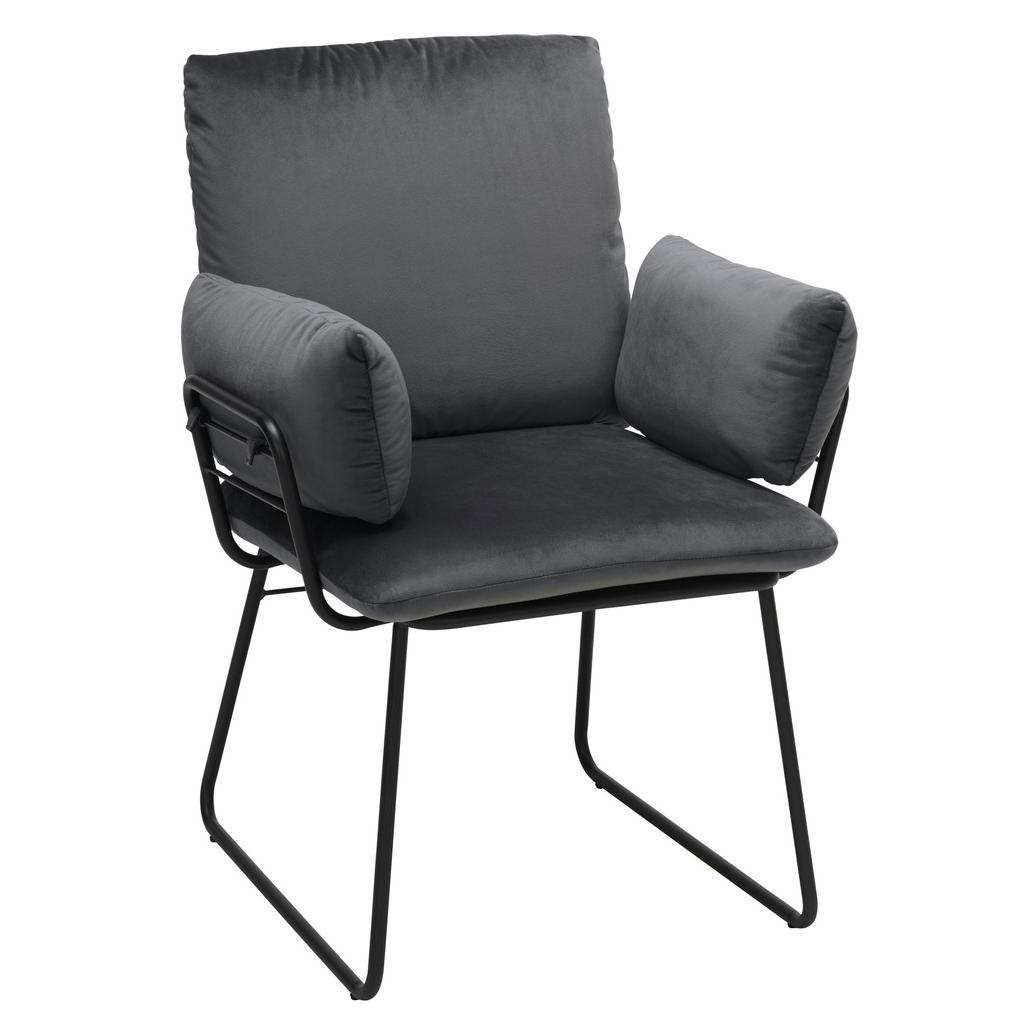 ARMLEHNSTUHL Mikrofaser Dunkelgrau