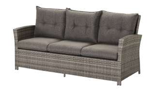 a casa mia Sofa 3-Sitzer   Bregenz ¦ grau ¦ Aluminium pulverbeschichtet/ PE-Geflecht ¦ Maße (cm): B: 185 H: 89 T: 72 Garten > Gartenmöbel > Gartenbänke - Höffner