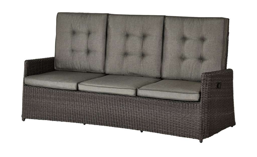 a casa mia Garten-Sofa, 3-Sitzer  Padua ¦ grau ¦ Aluminium pulverbeschichtet/ PE-Geflecht ¦ Maße (cm): B: 211 H: 106 T: 80 Garten > Gartenmöbel > Gartenbänke - Höffner