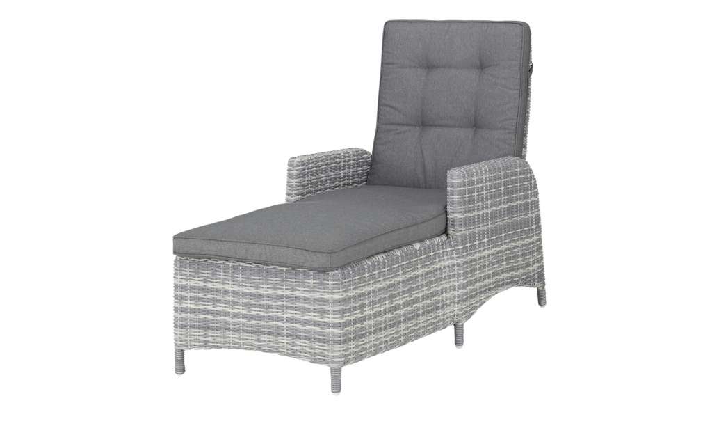 a casa mia Gartenliege  Padua hellgrau ¦ grau ¦ Aluminium pulverbeschichtet/ PE-Geflecht ¦ Maße (cm): B: 69 H: 101 T: 152 Garten > Gartenmöbel > Gartenliegen - Höffner