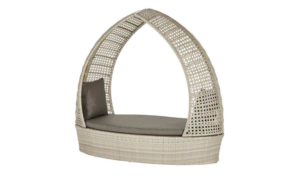 Sonnenbett   Biarritz ¦ creme ¦ Aluminium pulverbeschichtet/ PE-Geflecht ¦ Maße (cm): B: 191 H: 170 T: 99 Garten > Gartenmöbel > Gartenliegen - Höffner