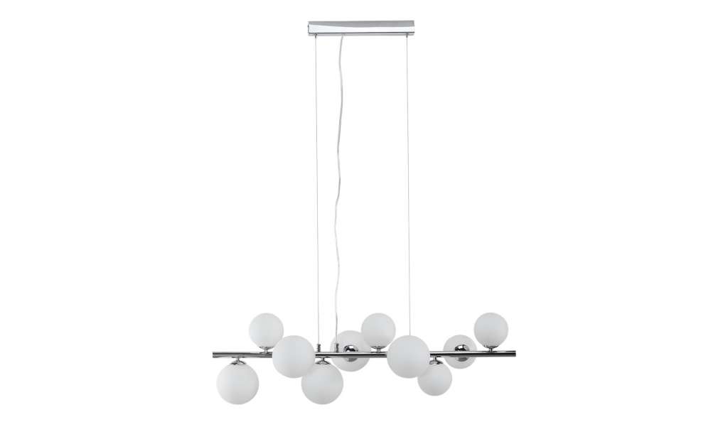 Meisterleuchten Pendelleuchte, 10-flammig, ´gerade´mit Glaskugeln ¦ silber ¦ Maße (cm): B: 29 H: 120 Lampen & Leuchten > LED-Leuchten > LED-Pendelleuchten - Höffner