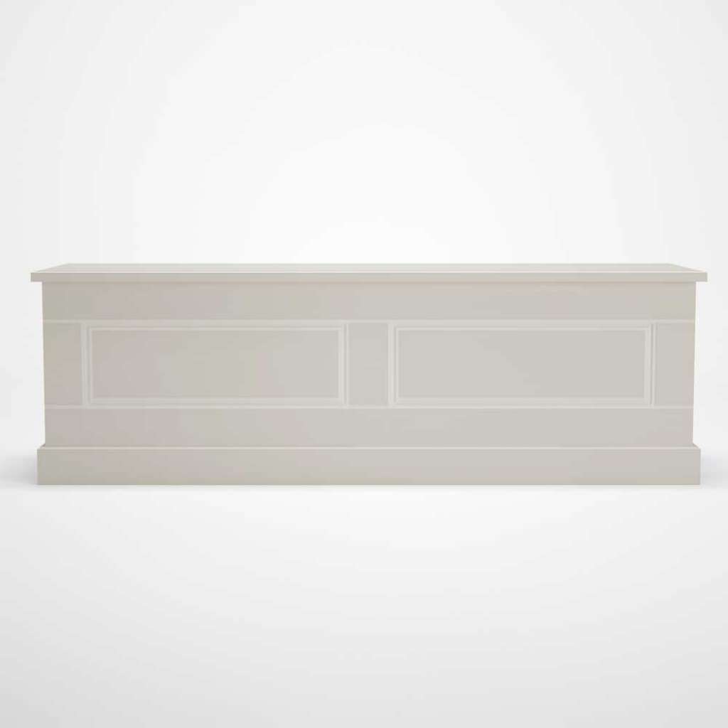 Landhaus Truhe in Hellgrau 140 cm breit