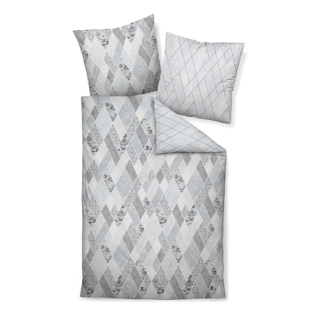 BETTWÄSCHE Makosatin Graphitfarben, Silberfarben 135/200 cm