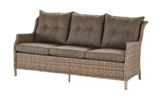 a casa mia Sofa-3 Sitzer   Florenz 2 ¦ creme ¦ Aluminium pulverbeschichtet/ PE-Geflecht ¦ Maße (cm): B: 183,5 H: 85 T: 82 Garten > Gartenmöbel > Gartenbänke - Höffner