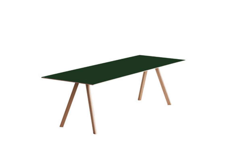 HAY - Copenhague Table 30 - 300 x 90 cm - Gestell klar lackiert - Tischplatte Linoleum grün - indoor