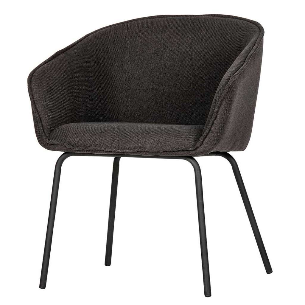 Armstühle in Schwarz Webstoff Retrostil (2er Set)