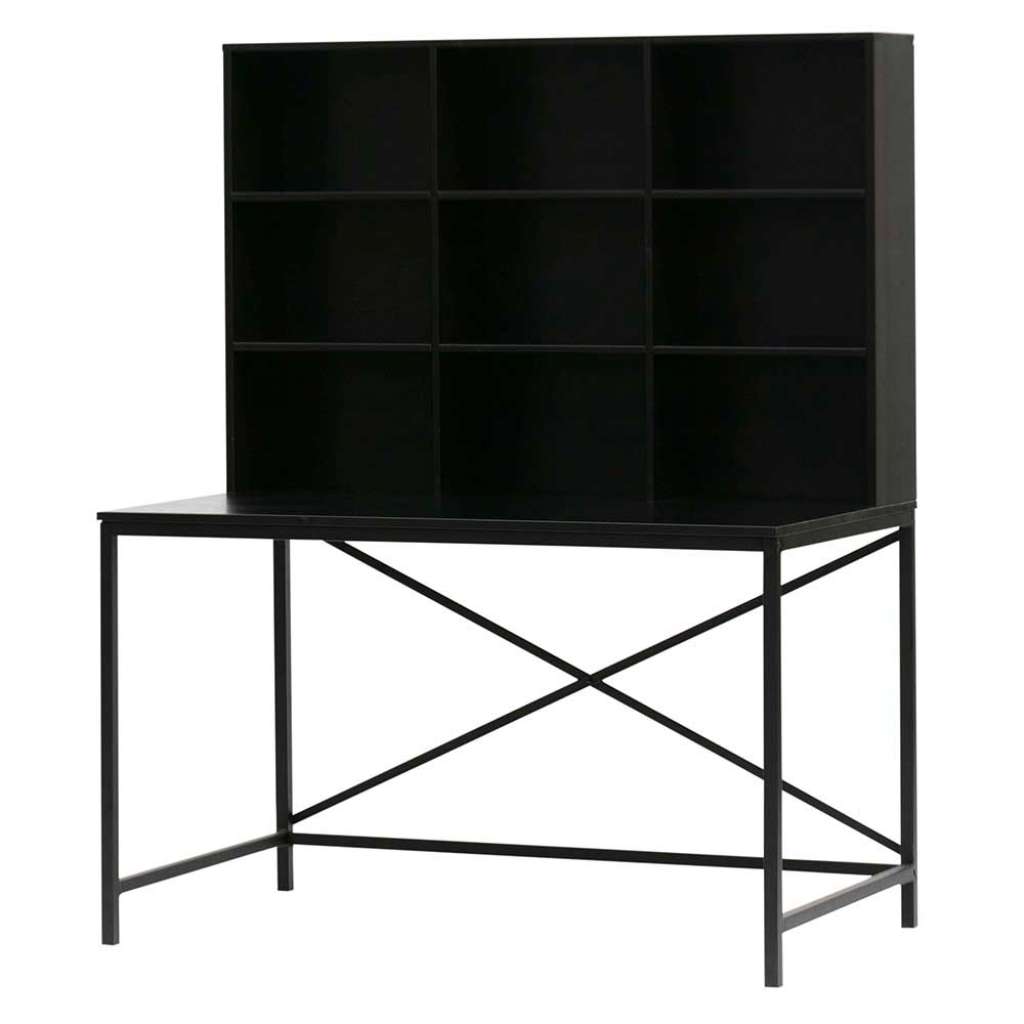 Büroschreibtisch in Schwarz Regalaufsatz
