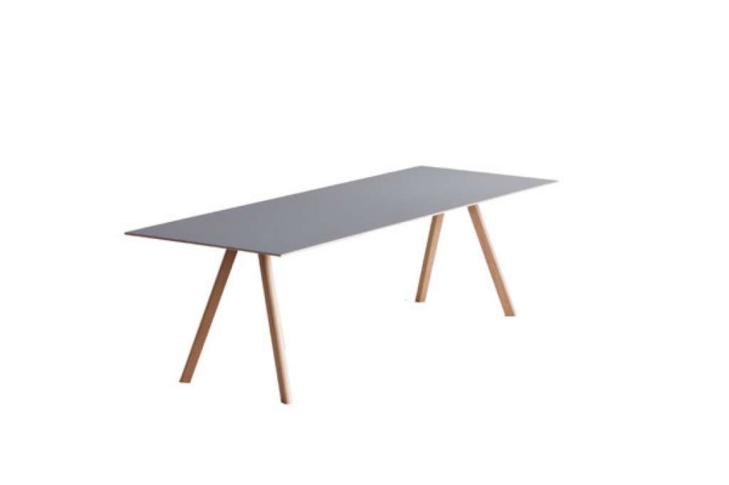 HAY - Copenhague Table 30 - 300 x 90 cm - Gestell klar lackiert - Tischplatte Linoleum grau - indoor
