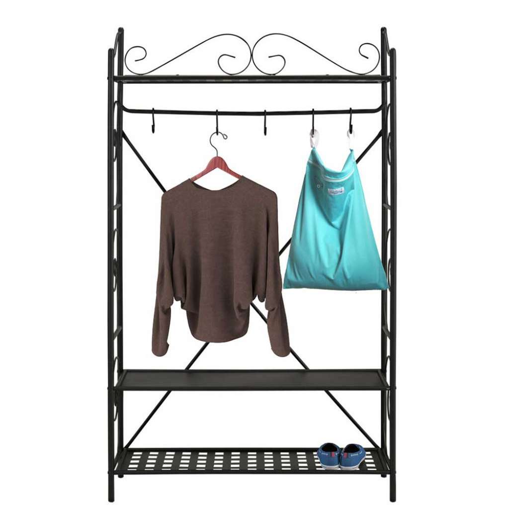 Vintage Kompaktgarderobe in Schwarz Metall