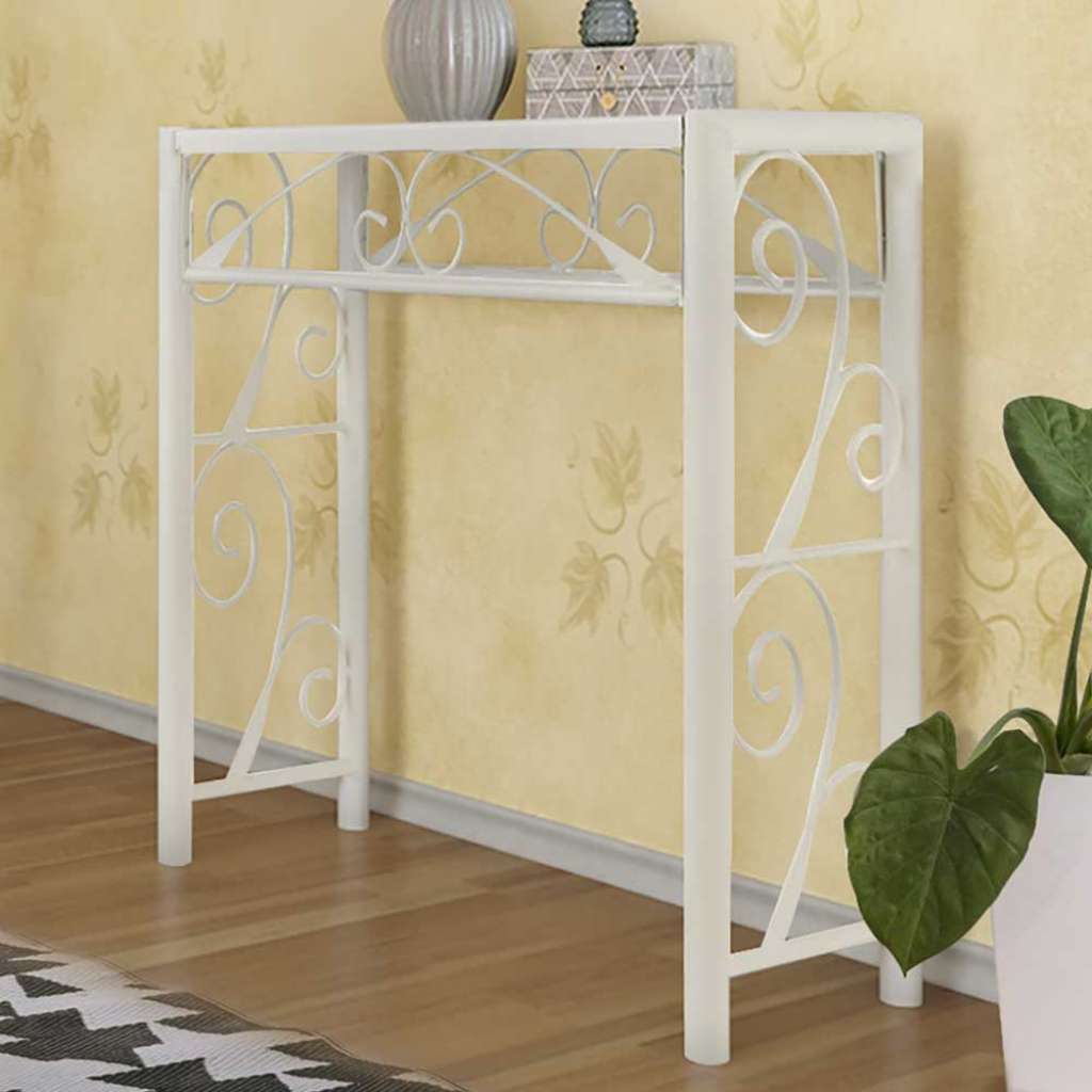 Vintage Konsole in Weiß Metall