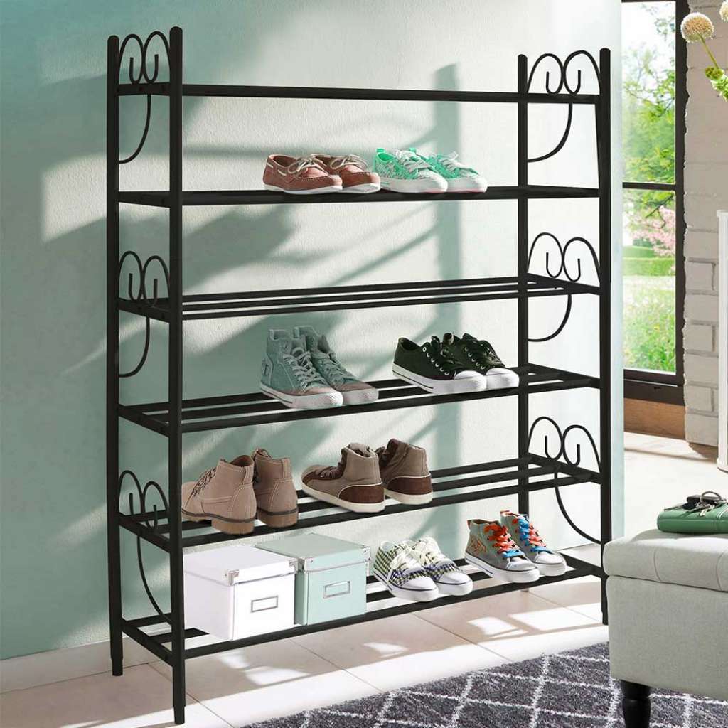Vintage Metallregale für Schuhe Schwarz (3er Set)
