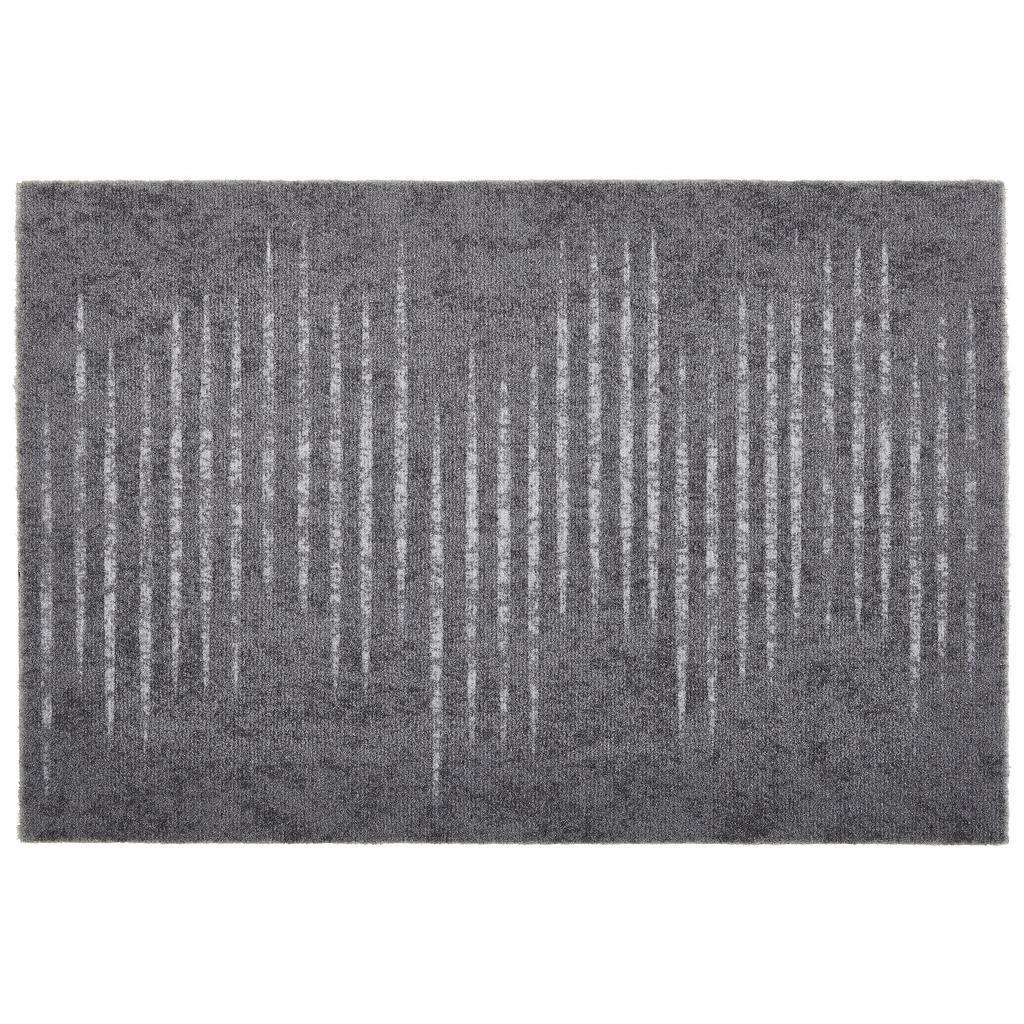 FUßMATTE 40/60 cm Streifen Grau, Hellgrau, Dunkelgrau