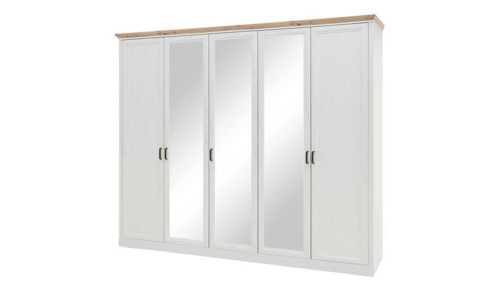 Drehtürenschrank, 5-türig  Varese ¦ weiß ¦ Maße (cm): B: 266 H: 222 T: 64 Schränke > Schranksysteme - Höffner