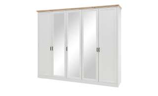 Drehtürenschrank, 5-türig  Varese ¦ weiß ¦ Maße (cm): B: 266 H: 222 T: 64 Schränke > Schranksysteme - Höffner