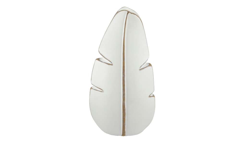 Vase  Blatt ¦ weiß ¦ Polyresin (Kunstharz) ¦ Maße (cm): B: 13 H: 25 T: 5,5 Dekoration > Vasen - Höffner