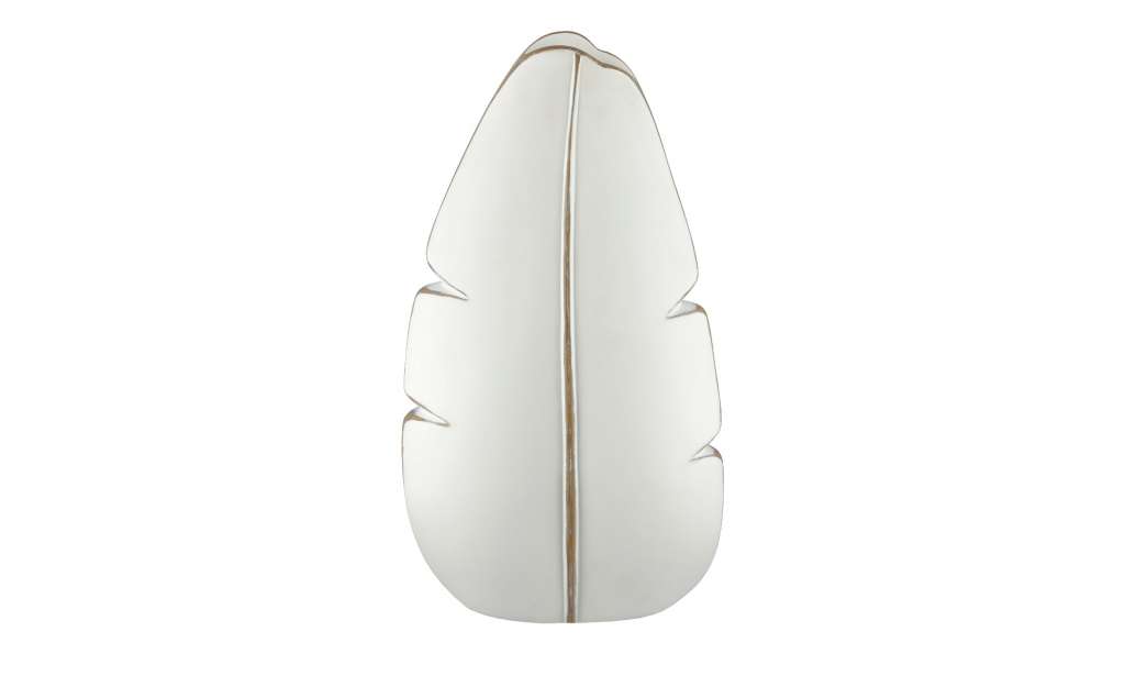 Vase  Blatt ¦ weiß ¦ Polyresin (Kunstharz) ¦ Maße (cm): B: 25 H: 46,5 T: 8,5 Dekoration > Vasen - Höffner