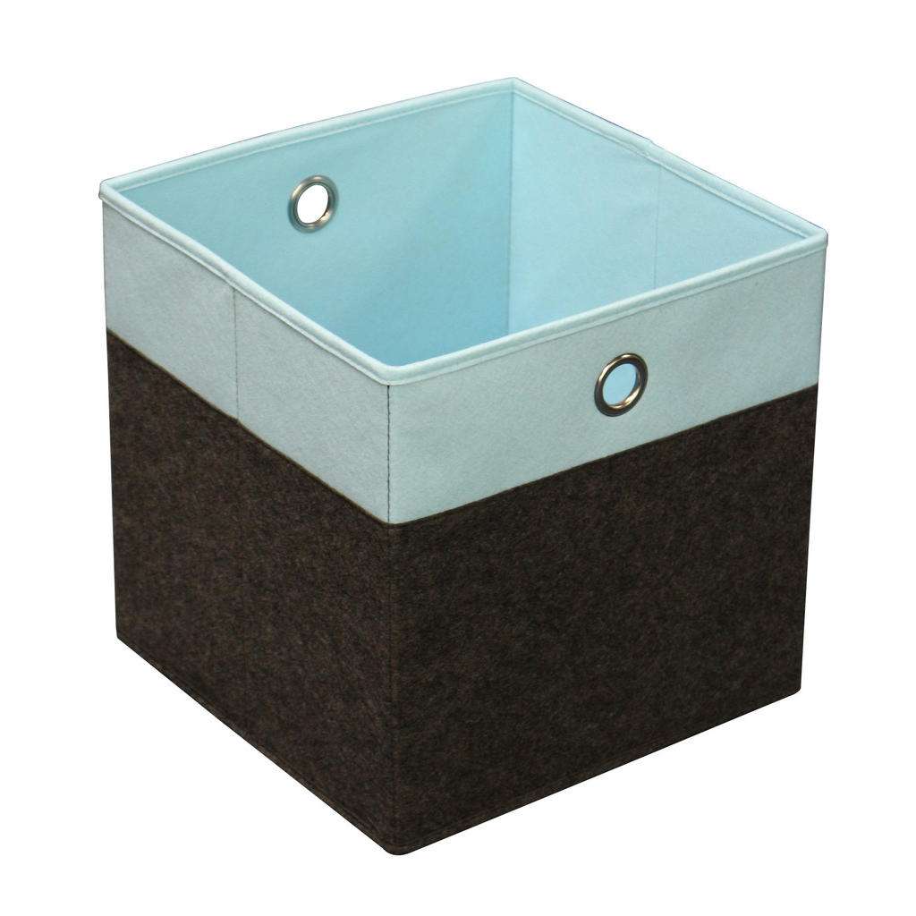 FALTBOX Metall, Textil, Karton Anthrazit, Hellblau
