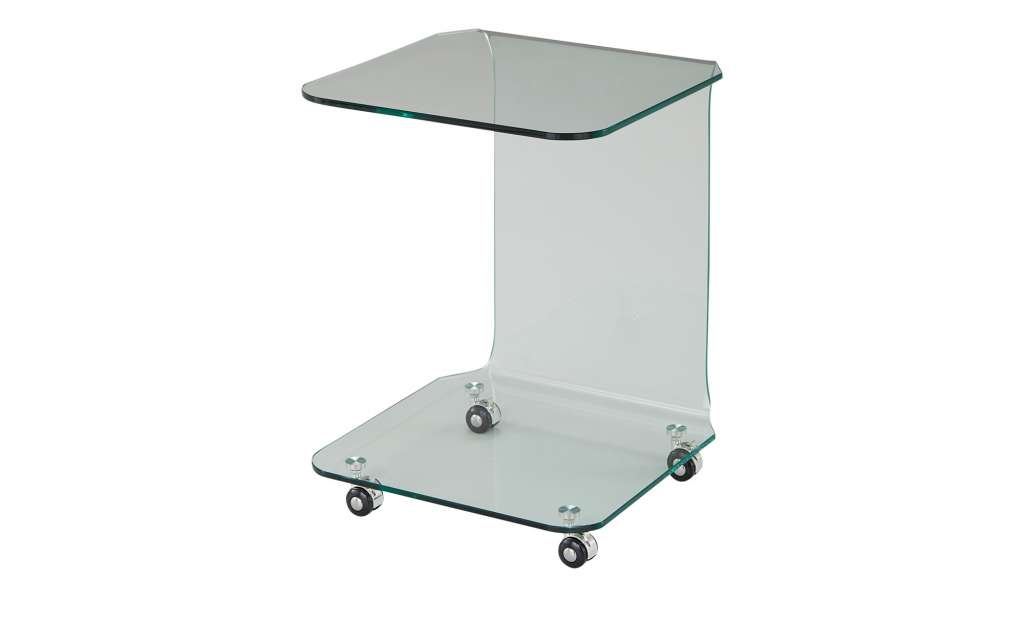 Beistelltisch auf Rollen  Tessera ¦ transparent/klar ¦ Maße (cm): B: 44 H: 60,5 Tische > Beistelltische > Beistelltische auf Rollen - Höffner