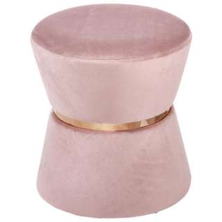 HOCKER Samt Kiefer Hartholz Rosa