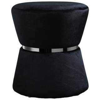 HOCKER Samt Kiefer Hartholz Schwarz