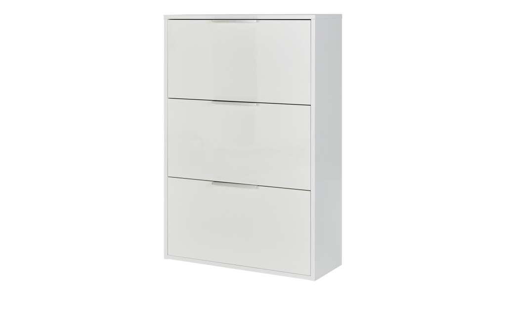 Schuhschrank mit 3 Klappen  Serrada ¦ weiß ¦ Maße (cm): B: 65 H: 100 T: 25 Garderoben & Kleiderstangen > Schuhschränke - Höffner